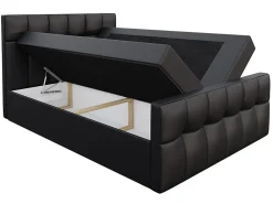 Lit continental Baltimore 138, Double, Rouge, Faux cuir, Disponible><noscript><img width=