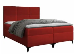 Lit continental Baltimore 133, Unique, Rouge, Tissu, Disponible>Mobilier1 New