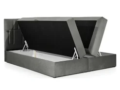 Mobilier1 Lit continental Baltimore 143, Double, Rose, Tissu, Disponible* Ensemble Sommier Et Matelas