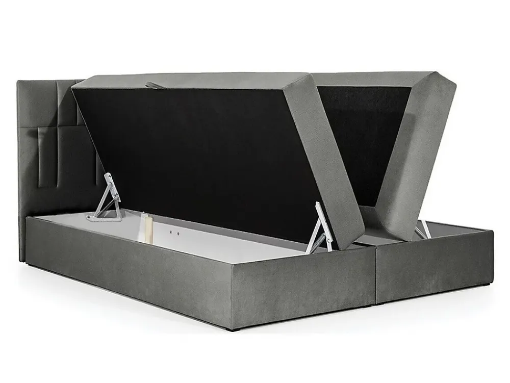 Mobilier1 Lit continental Baltimore 143, Double, Rose, Tissu, Disponible* Ensemble Sommier Et Matelas