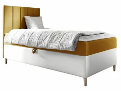 Mobilier1 Lit continental Baltimore 170, Unique, Jaune, Faux cuir, Disponible* Ensemble Sommier Et Matelas