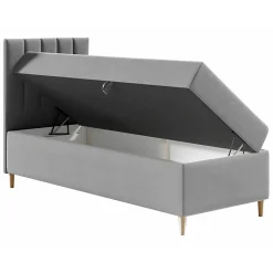 Lit continental Baltimore 170, Unique, Rouge, Faux cuir, Disponible><noscript><img width=