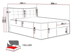 Mobilier1 Lit continental Baltimore 157, Unique, Brun clair, Tissu, Disponible* Ensemble Sommier Et Matelas