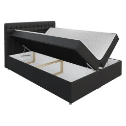 Mobilier1 Lit continental Baltimore 115, Double, Blanc, Faux cuir, Disponible* Ensemble Sommier Et Matelas