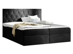 Lit continental Baltimore 159, Double, Noir, Tissu, Disponible>Mobilier1 Best