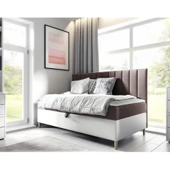 Mobilier1 Lit continental Baltimore 165, Unique, Pourpre, Faux cuir, Disponible* Ensemble Sommier Et Matelas