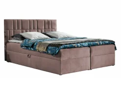 Lit continental Baltimore 143, Double, Rose, Tissu, Disponible>Mobilier1 Outlet