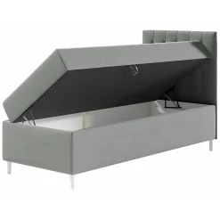 Mobilier1 Lit continental Baltimore 171, Unique, Gris, Faux cuir, Disponible* Ensemble Sommier Et Matelas