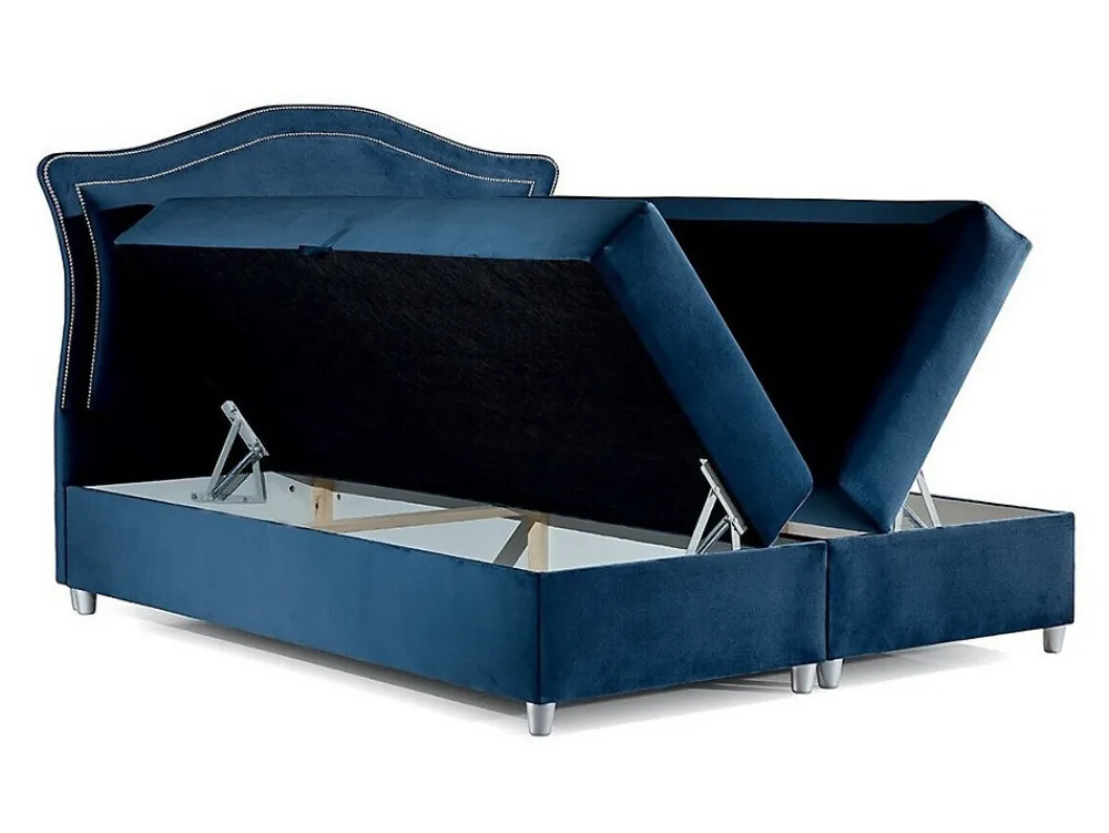 Lit continental Baltimore 135, Unique, Brun clair, Tissu, Disponible>Mobilier1 Clearance