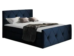 Lit continental Baltimore 150, Double, Bleu, Tissu, Disponible>Mobilier1 Online