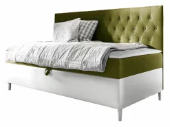 Mobilier1 Lit continental Baltimore 166, Unique, Vert, Faux cuir, Disponible* Ensemble Sommier Et Matelas