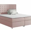 Mobilier1 Lit continental Baltimore 115, Double, Rose, Tissu, Disponible* Ensemble Sommier Et Matelas