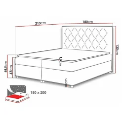 Mobilier1 Lit continental Baltimore 112, Double, Brun clair, Tissu, Disponible* Ensemble Sommier Et Matelas