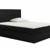 Lit continental Baltimore 163, Double, Noir, Tissu, Disponible>Mobilier1 Discount