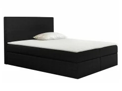 Lit continental Baltimore 163, Double, Noir, Tissu, Disponible>Mobilier1 Discount