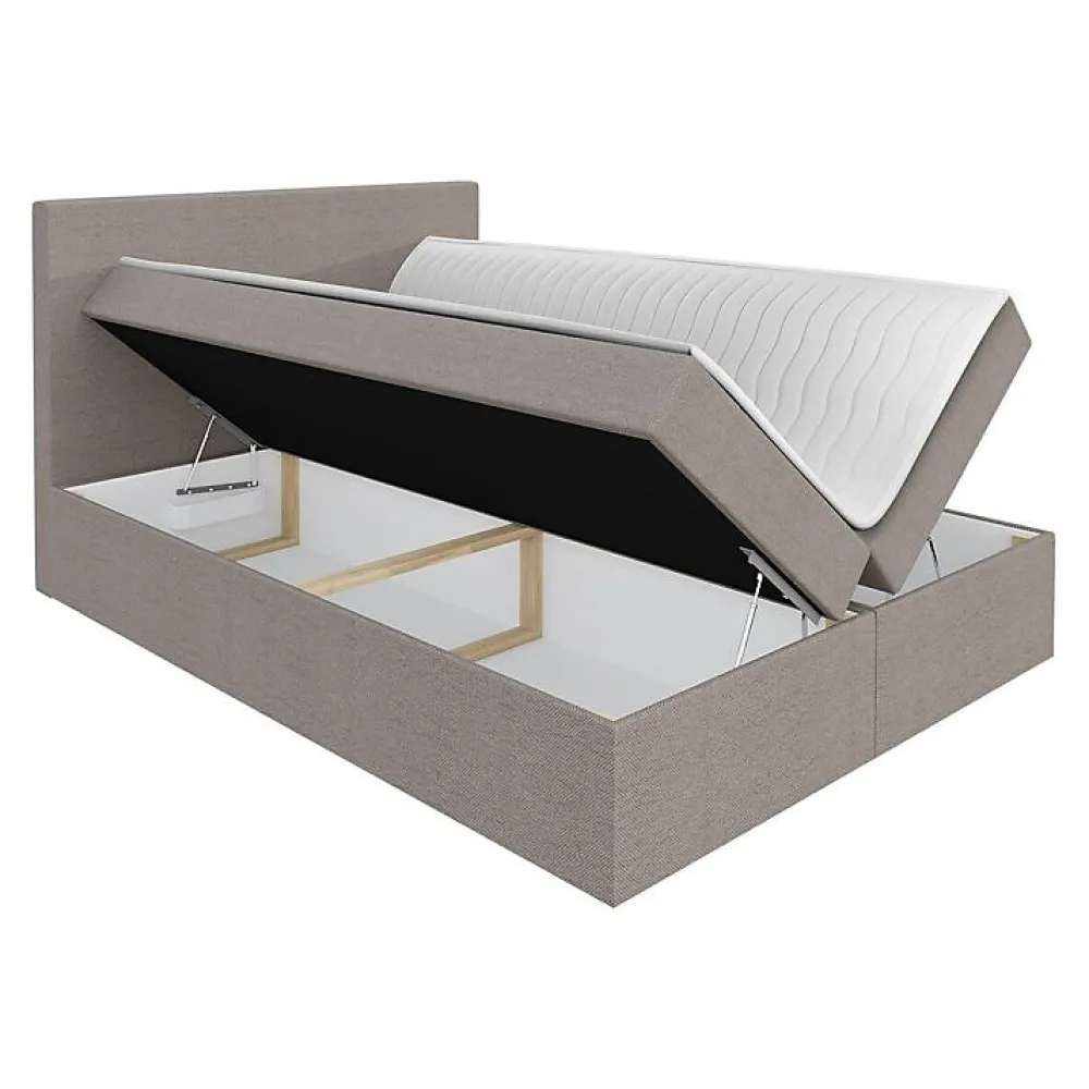 Lit continental Baltimore 163, Double, Noir, Tissu, Disponible>Mobilier1 Discount