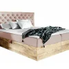 Lit continental Baltimore 182, Unique, Rose, Tissu, Disponible>Mobilier1 Online