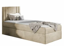 Lit continental Baltimore 179, Unique, Brun clair, Tissu, Disponible>Mobilier1 Best