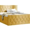 Lit continental Baltimore 161, Unique, Jaune, Tissu, Disponible>Mobilier1 Clearance