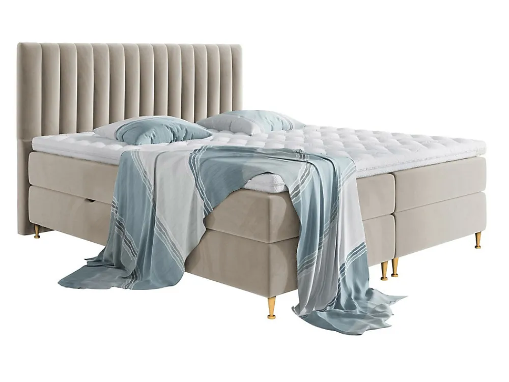 Lit continental ComfiDream 156, Double, Brun clair, Tissu, Disponible>Mobilier1 Discount