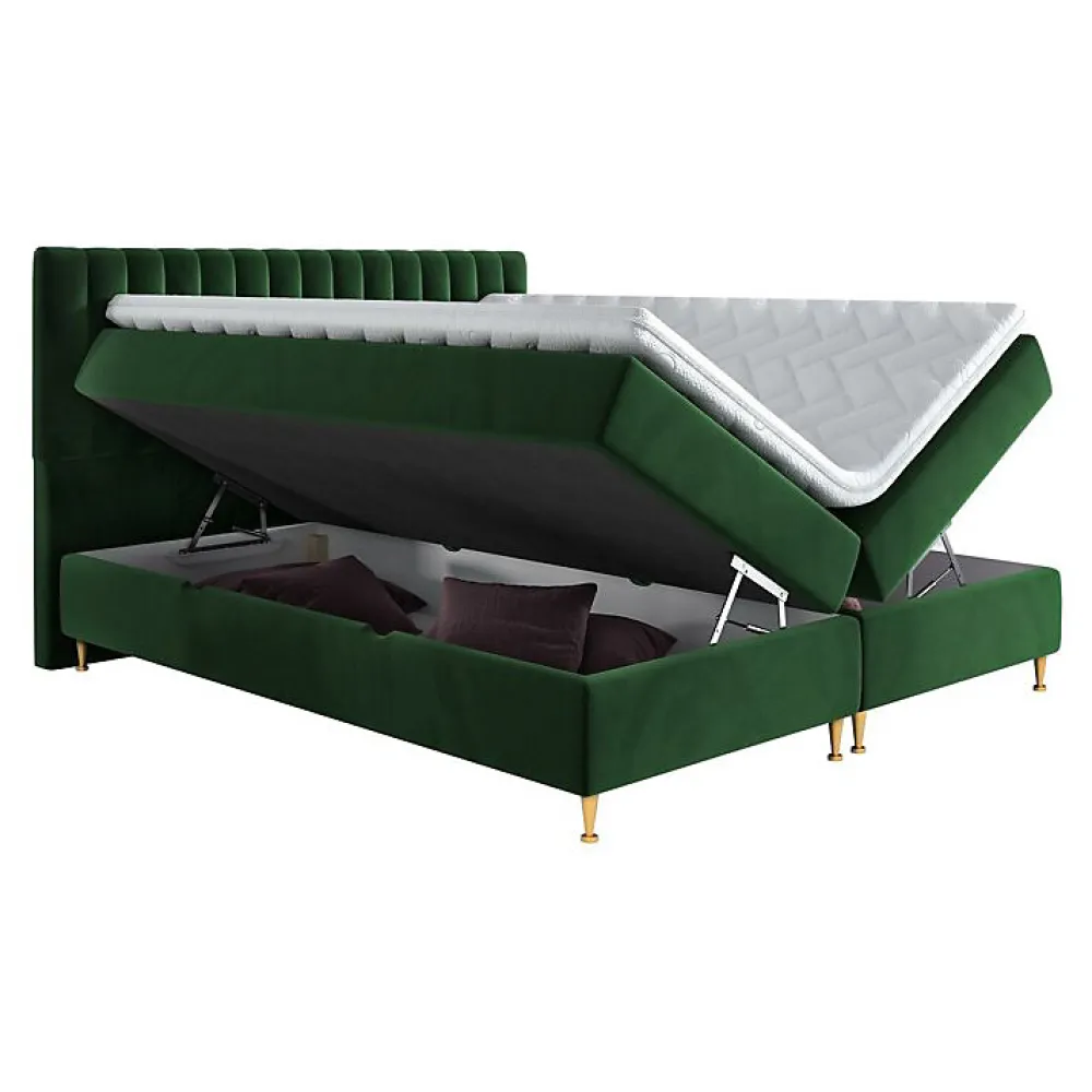 Lit continental ComfiDream 156, Double, Brun clair, Tissu, Disponible>Mobilier1 Discount