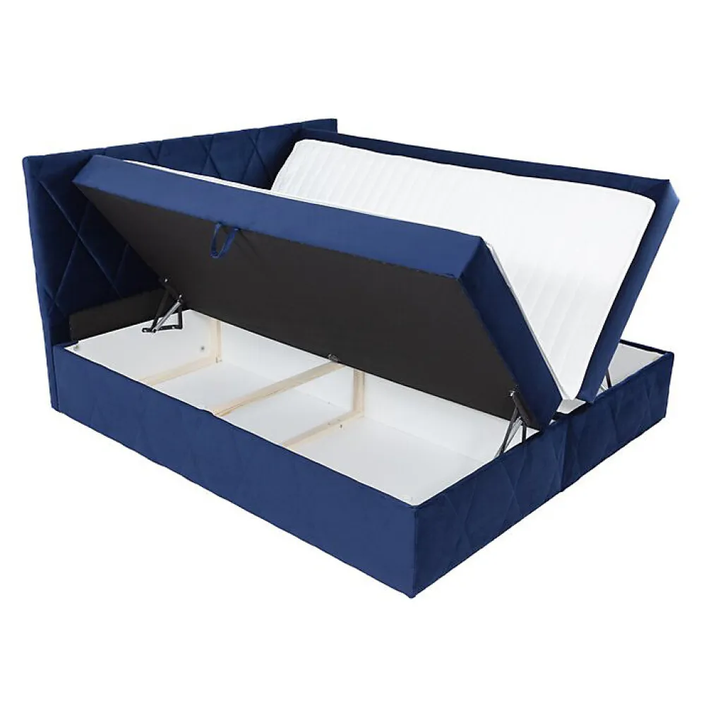Lit continental Comfivo 225, Double, Gris, Tissu, Disponible>Mobilier1 Best