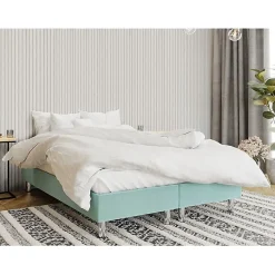 Lit continental Logan 101, Double, Turquoise, Tissu, Disponible>Mobilier1 Discount