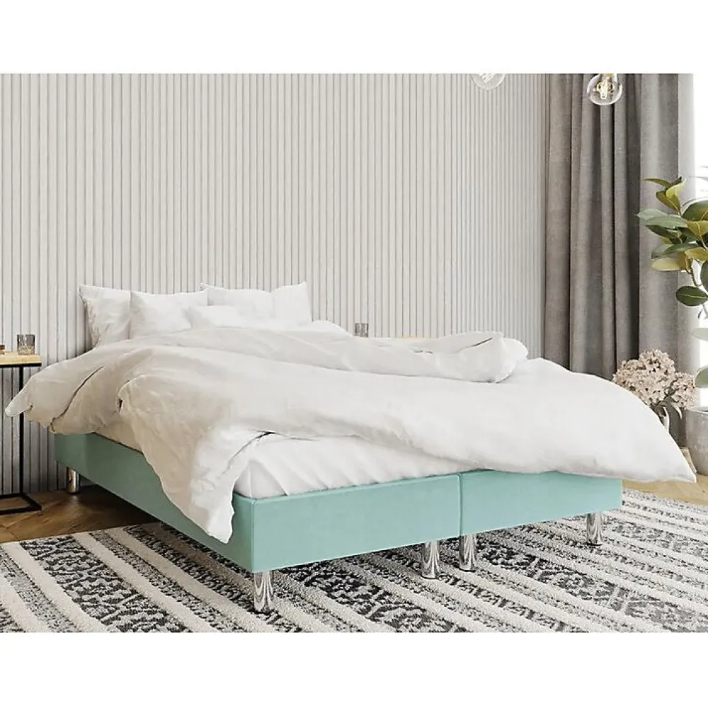 Lit continental Logan 101, Double, Turquoise, Tissu, Disponible>Mobilier1 Discount