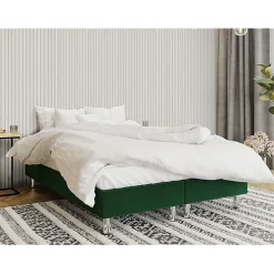 Lit continental Logan 101, Double, Vert, Tissu, Disponible>Mobilier1 Online