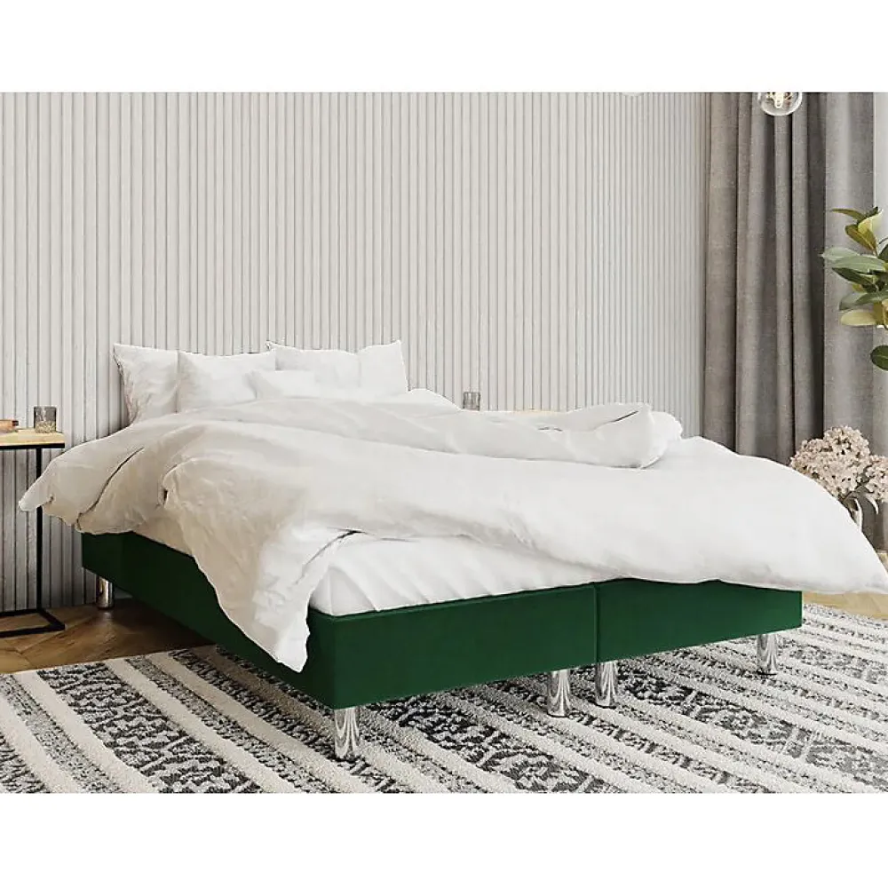 Lit continental Logan 101, Double, Vert, Tissu, Disponible>Mobilier1 Online