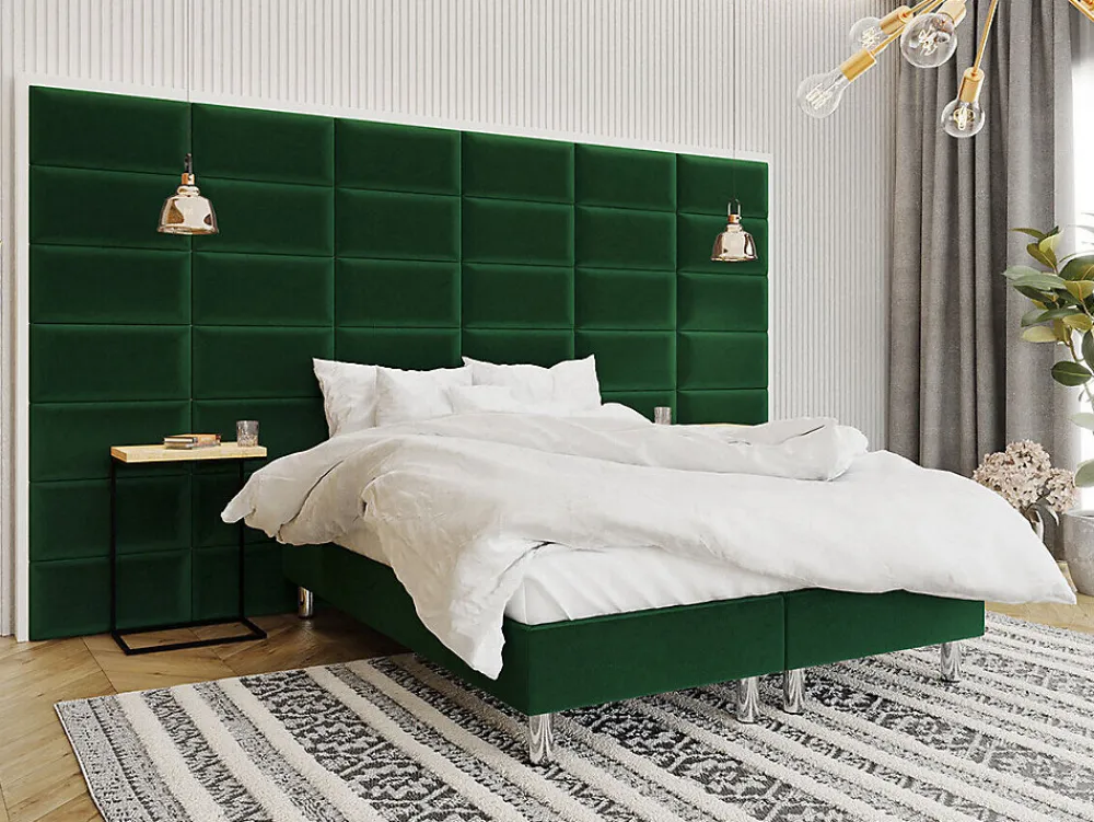 Lit continental Logan 101, Double, Vert, Tissu, Disponible>Mobilier1 Online