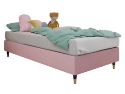 Lit continental Logan 108, Unique, Rose, Tissu, Disponible>Mobilier1 New