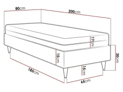Lit continental Logan 108, Unique, Rose, Tissu, Disponible><noscript><img width=