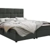 Lit continental Memphis 103, Double, Gris, Tissu, Disponible>Mobilier1 Discount