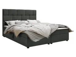 Lit continental Memphis 103, Double, Gris, Tissu, Disponible>Mobilier1 Discount