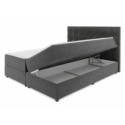 Lit continental Memphis 103, Double, Gris, Tissu, Disponible><noscript><img width=