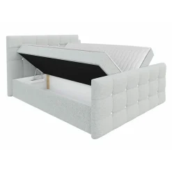 Mobilier1 Lit continental Memphis 113, Double, Rose, Tissu, Disponible* Ensemble Sommier Et Matelas