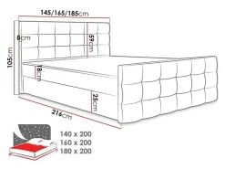 Mobilier1 Lit continental Memphis 113, Double, Rose, Tissu, Disponible* Ensemble Sommier Et Matelas