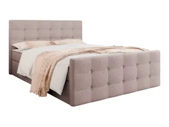 Mobilier1 Lit continental Memphis 113, Double, Rose, Tissu, Disponible* Ensemble Sommier Et Matelas