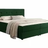 Mobilier1 Lit continental Memphis 114, Double, Vert, Tissu, Disponible* Ensemble Sommier Et Matelas