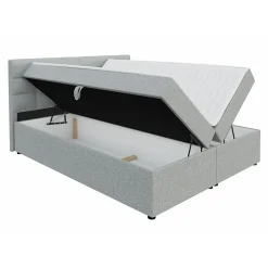 Mobilier1 Lit continental Memphis 114, Double, Vert, Tissu, Disponible* Ensemble Sommier Et Matelas