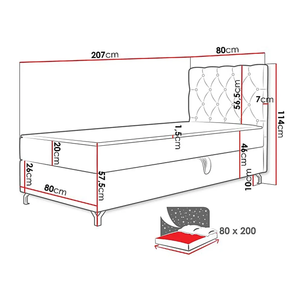 Mobilier1 Lit continental Memphis 142, Unique, Brun clair, Tissu, Disponible* Ensemble Sommier Et Matelas