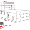 Mobilier1 Lit continental Memphis 118, Double, Gris, Tissu, Disponible* Ensemble Sommier Et Matelas