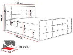 Mobilier1 Lit continental Memphis 118, Double, Gris, Tissu, Disponible* Ensemble Sommier Et Matelas