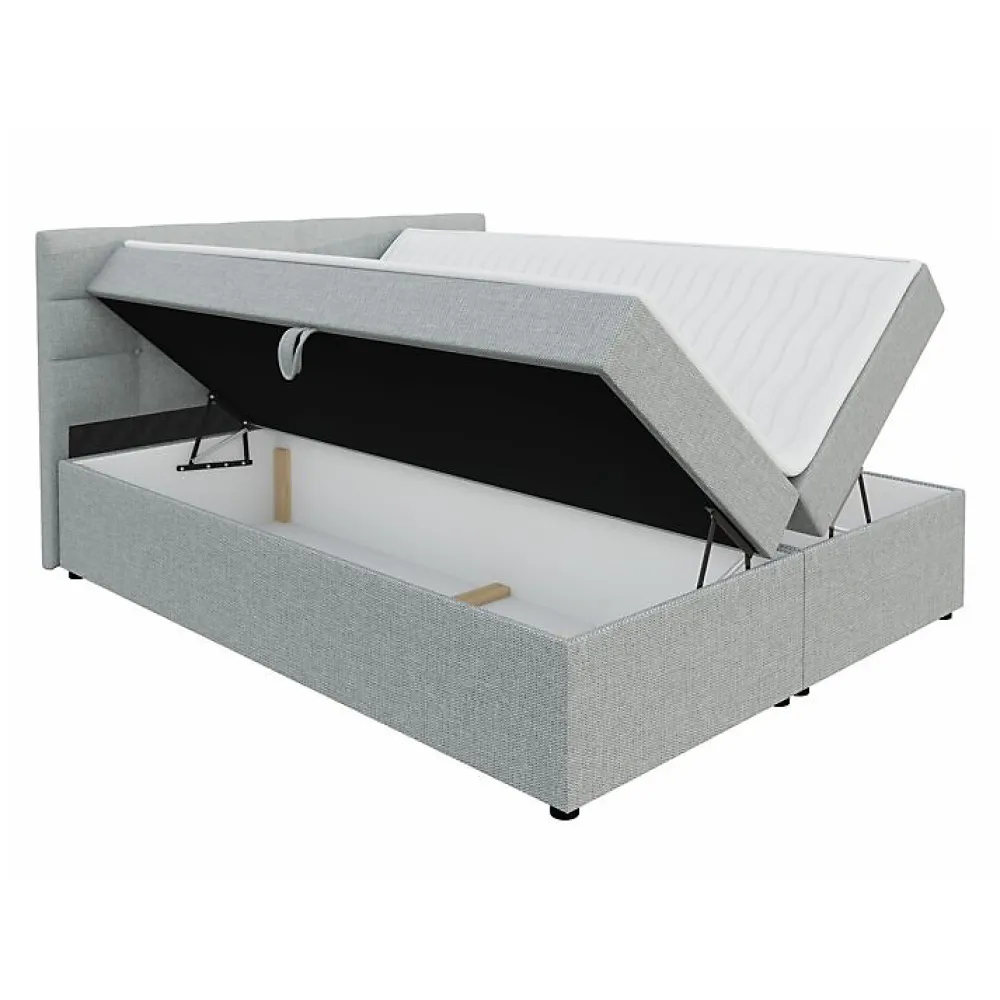 Lit continental Memphis 114, Double, Bleu, Tissu, Disponible>Mobilier1 Outlet