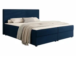 Lit continental Memphis 117, Double, Bleu, Tissu, Disponible>Mobilier1 Discount
