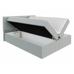Lit continental Memphis 117, Double, Bleu, Tissu, Disponible><noscript><img width=