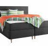 Lit continental Memphis 135, Double, Gris, Tissu, Disponible>Mobilier1 Discount