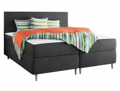 Lit continental Memphis 135, Double, Gris, Tissu, Disponible>Mobilier1 Discount