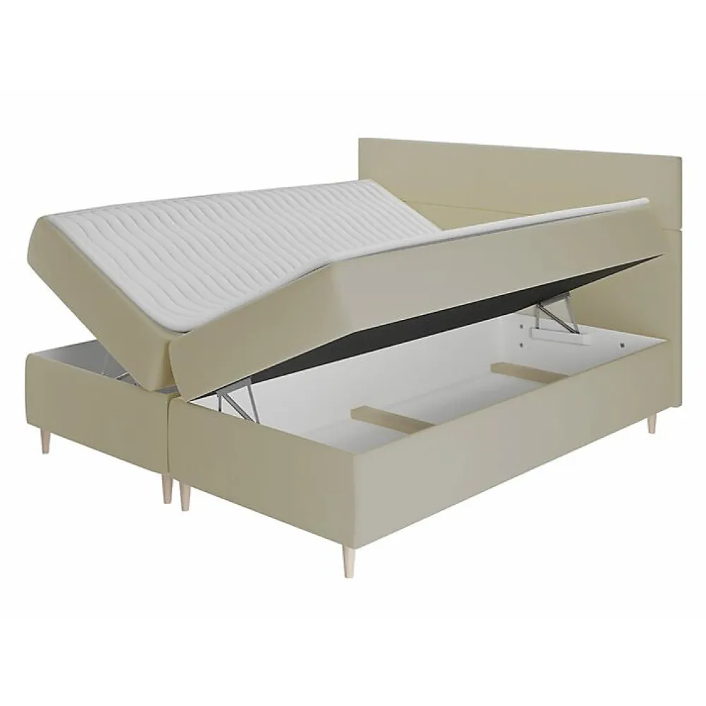 Lit continental Memphis 135, Double, Gris, Tissu, Disponible>Mobilier1 Discount